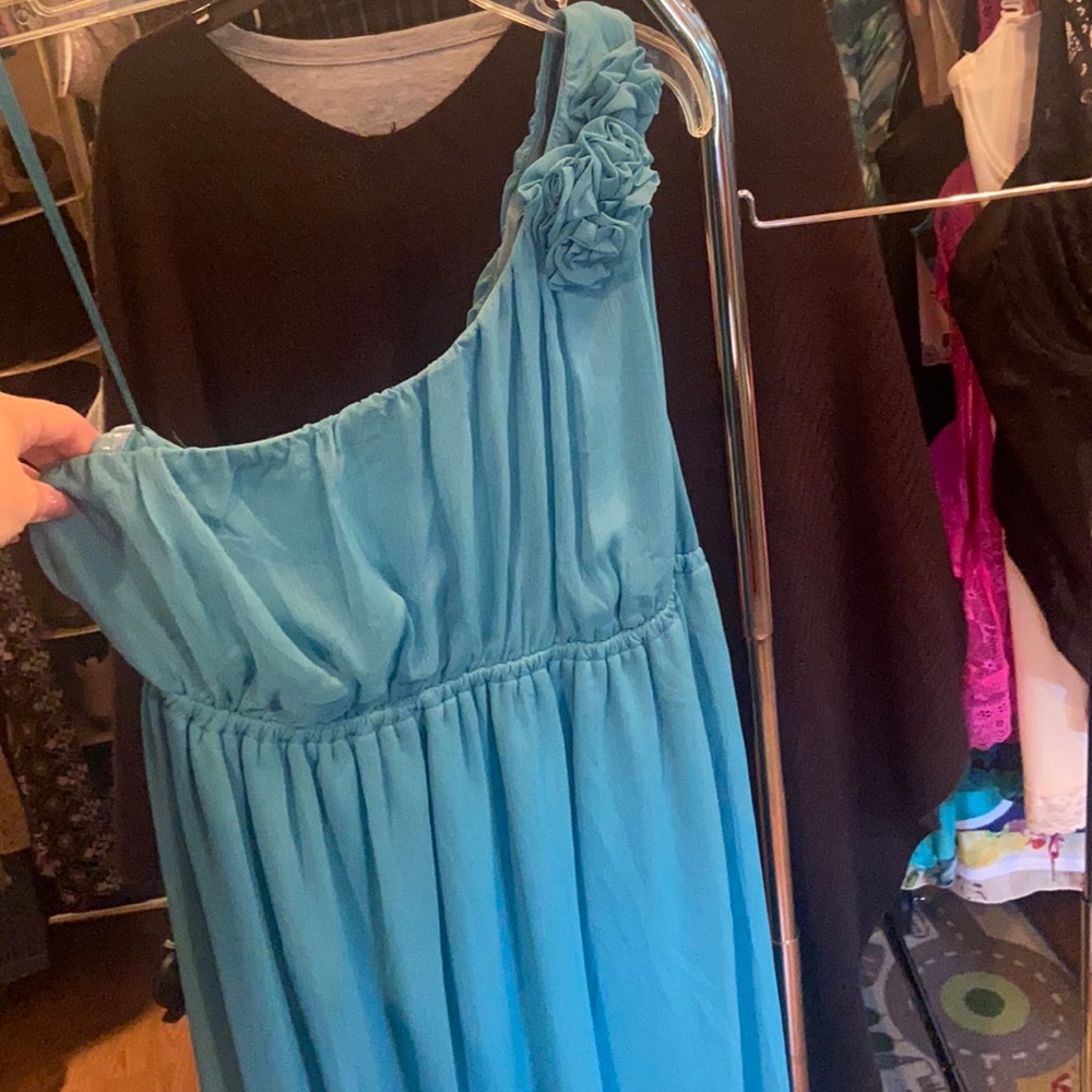 One shoulder chiffon dress/bridesmaid dress. Sz XXL
